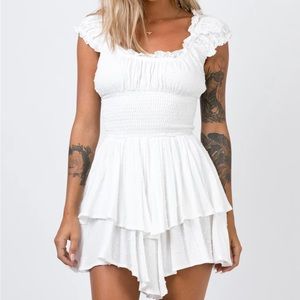 Princess Polly Love Galore Romper - White, Never Worn